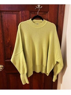 FREE PEOPLE Easy Street Tunic Sweater Pullover Knit Golden Mist NWOT Size XS